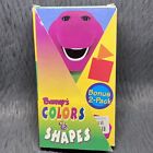 Barney Colors & Shapes Sing-Along Bonus 2-Pack VHS Video Tapes Set Blue Rainbow