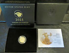2021-W Gold American Eagle $5 1/10oz. Proof Type 2  * OGP *