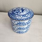 Vintage Japanese Porcelain Jubako Bowls / Blue & White Jubako Bowls 3 Tier & Lid