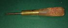 VINTAGE HOMEMADE WOOD HANDLED SCRIBE WITH BRASS FERRULE - ONE OF A KIND