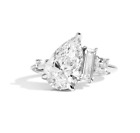 Engagement Ring 2.75 Ct IGI GIA Lab Created Pear Cut Diamond Solid 950 Platinum