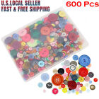 600Pc Craft DIY Buttons About Mixed Colors Assorted Sizes Round Resin Decoration