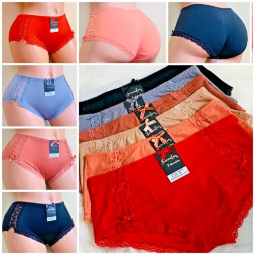 6-12 Silky Boyshorts Booty Shorts shiny Sissy LACE shortie Panties 63032 S-XL