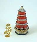 New ListingNew French Limoges Box Good Fortune Asian Pagoda & Lucky Golden Gingko Tree