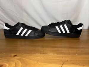 Men's ADIDAS SUPERSTAR FOUNDATION Black Shell Toe Trainers B27140 Size 12