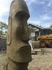 Moai statue carving solid stone easter island Javanese, not cast