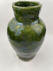 Vintage/Antique Art Pottery Large Utensil Vase Green Stoneware Signed “NZ” Heavy