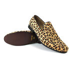Men's Tan Leopard Print Slip On  Modern Dress Shoes Loafers New Fashion ÃZARMAN