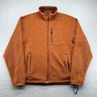 Orvis Trout Bum Mens Size M Full Zip Fleece Lined Jacket Pockets Fishing Orange
