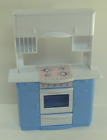 Barbie 1998 So Real So Now kitchen blue stove counter cupboard replacement