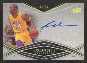 2008-09 UD Exquisite Kobe Bryant HOF Signed ON CARD AUTO 16/24 Lakers
