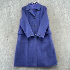 VTG Harris Tweed Blazer Womens L Purple Scottish Wool Handwoven Trench Coat 80s