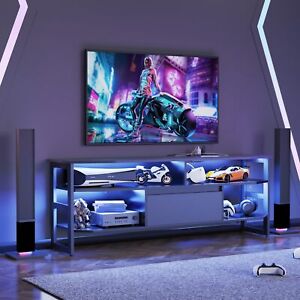 PS5&75in TVs LED Entertainment Center Gaming TV Stand with Power Outlet