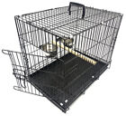 Travel Foldable Carrier Metal Parrot Bird Vet Cage Stand Perch Steel Feeder Bowl