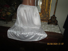 Vtg SILKY ice white Half Slip lacy petticoat lingerie size Large