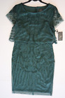 Adrianna Papell Women's Sz 6 Green Beaded Knee-Length Cocktail Party Dress $199