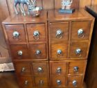 Vintage Wood Table Top 4  Drawer Apothecary Cabinet Storage