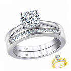 SOLID 925 Sterling Silver Ring for Her Engagement Ring Promise Ring Sets 5A CZ