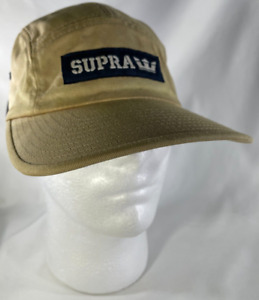 🛹 Vintage SUPRA Skateboard Khaki 5-Panel Strapback Cap 🧢 Durable Cotton Twill
