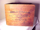 NICE & CLEAN Antique German Stollwerck Gold Brand Cocoa Wood Advertising Box