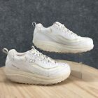 Skechers Shape Ups Shoes Womens 10 Walking Toning Sneakers White Leather SN11800