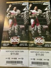 Two 2022 Indy 500 tickets, Northeast Vista, Sec 10, Row KK (high), Seats 13 & 14