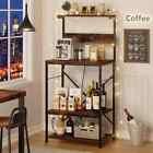 Kitchen Bakers Rack with Power Outlet, Microwave Stand with 6 S-Shaped Ho
