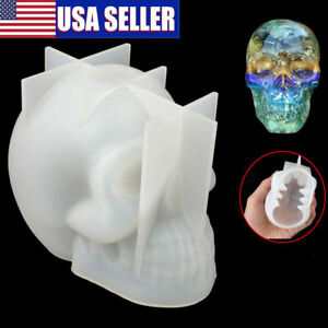 DIY 3D Silicone Resin Casting Mold Skull Head Halloween  Mould Tool Epoxy Craft