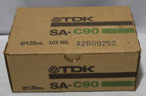 Vintage  10 TDK SA C90 1977 Blank Cassette Tapes New Sealed Original Box