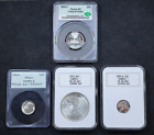 **SAMPLE HOLDERS** PCGS Rattler, NGC Fatty AND CACG (4 COINS)