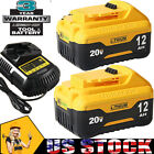 Replace For DEWALT 20 Volt MAX XR 12 AH Lithium Ion Battery for DCB206-2 DCB205