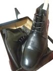 New Mens GIORGIO VENTURI Leather BLACK Ankle DRESS Boots Lace-up Size 11 HOT♨️🔥