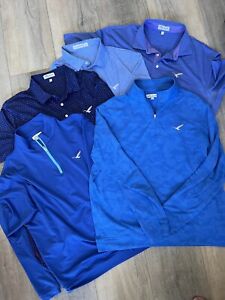 Peter Millar Polo Golf Shirts Large Bundle Lot Of 5
