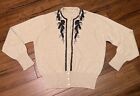 Vintage 50s Women’s MAURICE HANDLER 100% Cashmere Cardigan Sweater Small