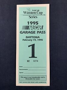 Vintage 1995 Daytona 500 NASCAR Winston Cup Series #1 Garage Pass