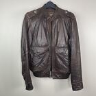 Vintage Wilsons Leather Jacket Mens Medium Brown Bomber Full Zip Y2K Adult