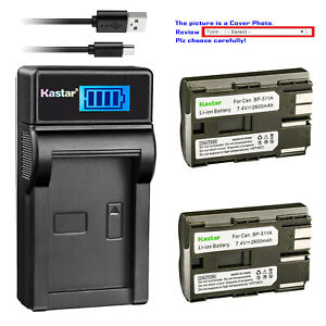 Kastar Battery LCD Charger for Canon BP-511 BP-511A Canon EOS 5D EOS 10D EOS 20D