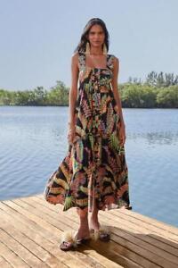New ListingNWT AUTH FARM RIO Cool Foliage Black Sleeveless Maxi Dress SZ MEDIUM M