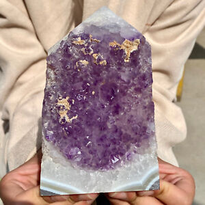 1.54LB Natural Beautiful Agate Geode Druzy Slice ExtraLarge Gemstone