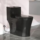 Elongated One Piece Toilet W/ADA Chair Dual Flush white/Black 10/12