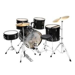5-Piece Full Size Complete Adult Drum Set w/ Cymbal Stands, Stool, Drum Pedal