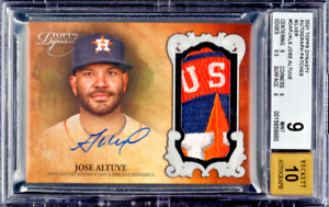 2021 TOPPS DYNASTY JOSE ALTUVE AUTO LOGO PATCHES SILVER /5 BGS 9 MINT