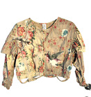 NWT MAGNOLIA PEARL  COTTON JACKET BIRDS FLOWERS   VERY DETAILED