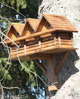 3 Room Log Cabin hotel condo wood wooden shingled roof Birdhouse bird house-Tree