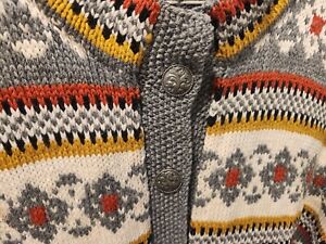 1962 Vintage Norwegian WOOL Cardigan Button Up Sweater Women's ~ Large 46