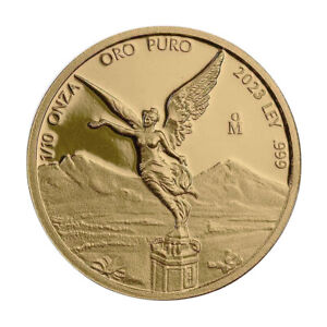 2023 Proof Gold Mexican Libertad Onza 1/10 oz in Capsule