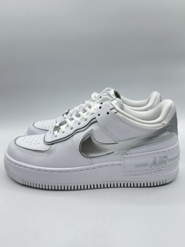 Nike Women’s Air Force 1 Shadow Size 10 Metallic Silver White |CI0919-119|
