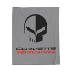 Corvette Racing with Skull - Velveteen Plush Blanket - Perfect Car Lover Gift