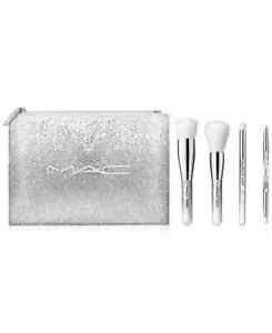 MAC Cosmetics brush of snow essential brush kit-4 PC + Pouch Brand New in Box