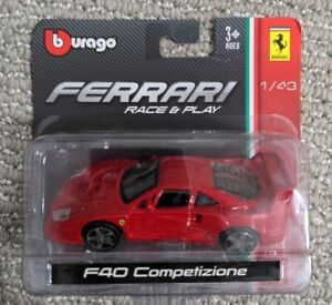 Burago Red FERRARI F40 Competizione - Race & Play - 1/43 Brand New & SEALED
